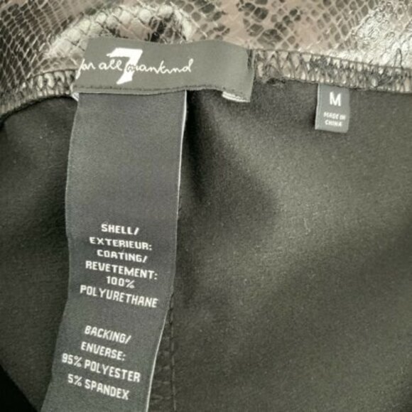 7 For All Mankind Snake Print Coated Pull-on Pants M - Picture 3 of 8